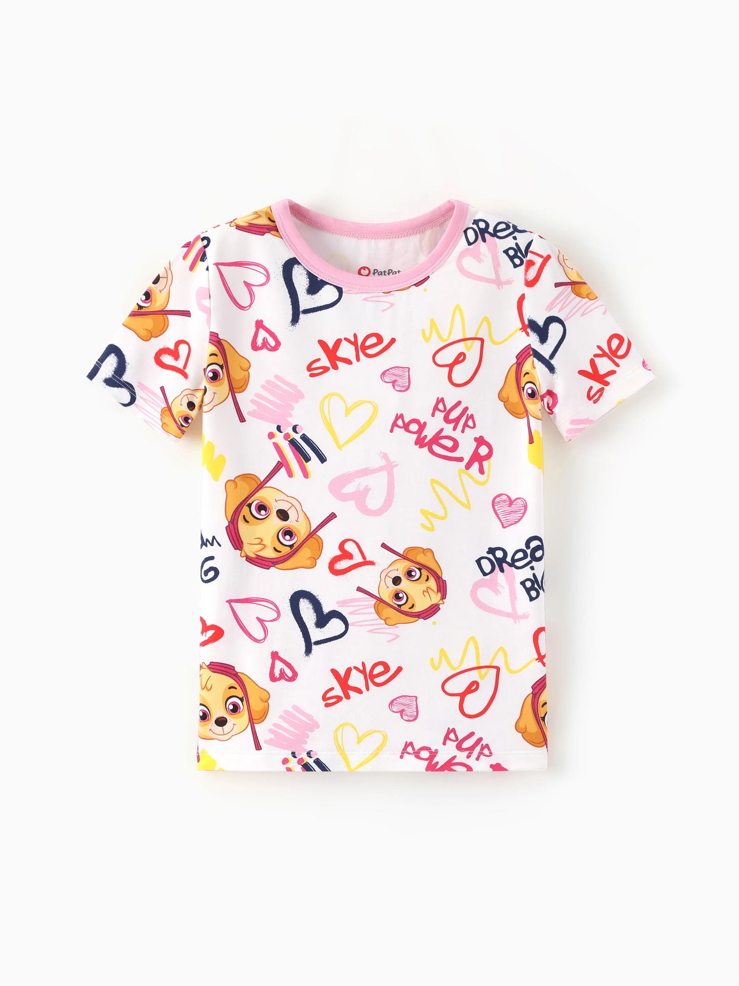 PAW Patrol Toddler Boy Skye 3-Piece Bamboo Pajama Set 2-in-1 Look for 4 Seasons (Snug-Fitting) Pink