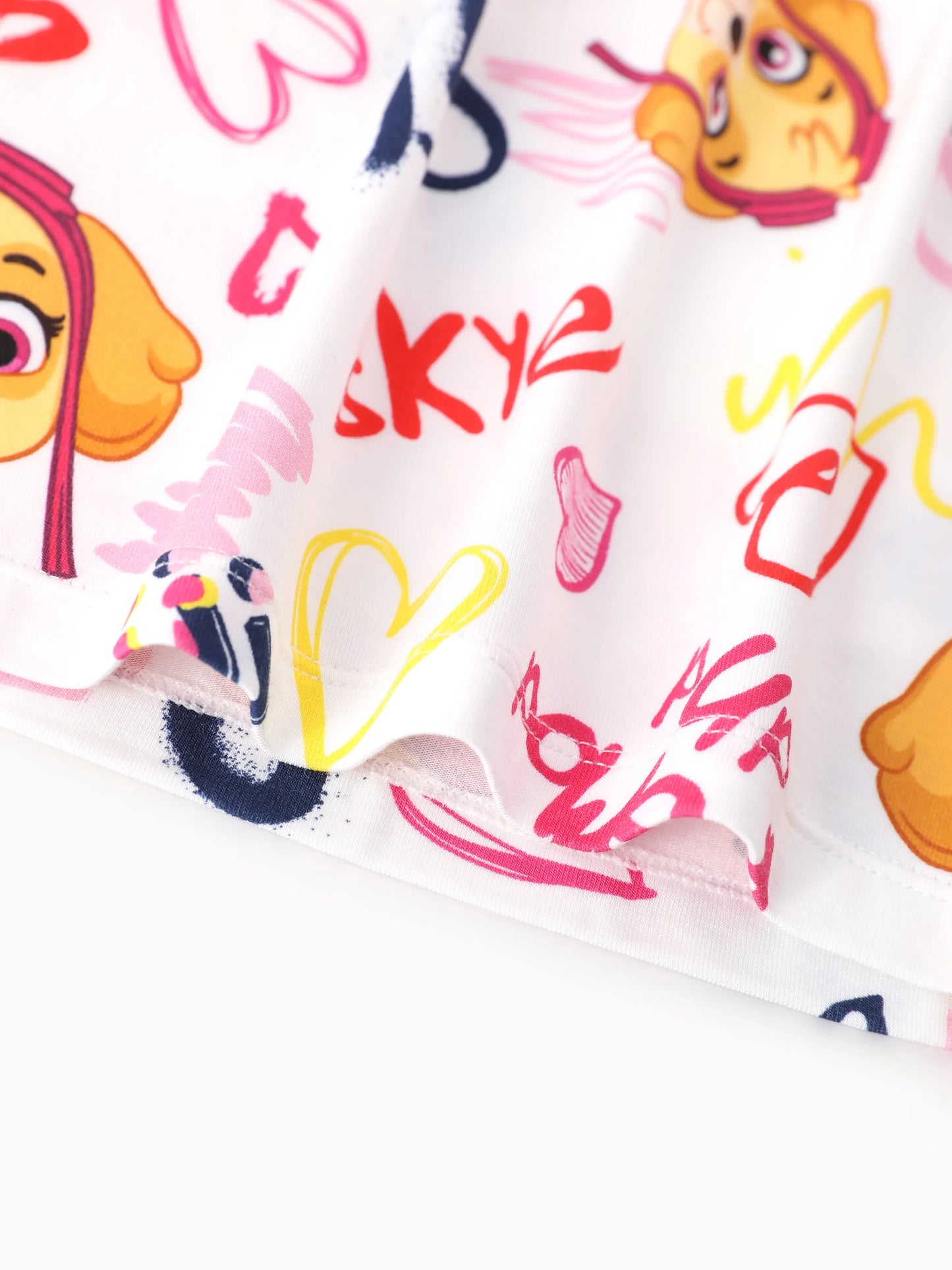 PAW Patrol Toddler Boy Skye 3-Piece Bamboo Pajama Set 2-in-1 Look for 4 Seasons (Snug-Fitting) Pink