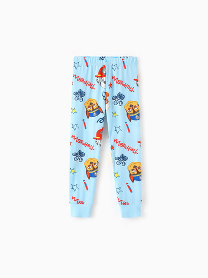 PAW Patrol Toddler Boy Rubble/Marshall 3-Piece Bamboo Pajama Set 2-in-1 Look for 4 Seasons (Snug-Fitting) Blue