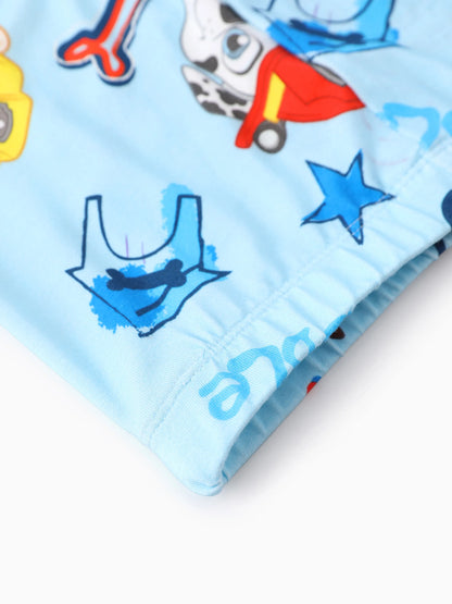 PAW Patrol Toddler Boy Rubble/Marshall 3-Piece Bamboo Pajama Set 2-in-1 Look for 4 Seasons (Snug-Fitting) Blue