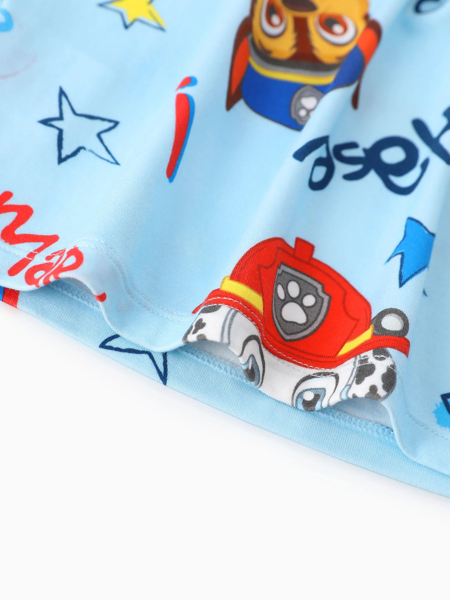 PAW Patrol Toddler Boy Rubble/Marshall 3-Piece Bamboo Pajama Set 2-in-1 Look for 4 Seasons (Snug-Fitting) Blue
