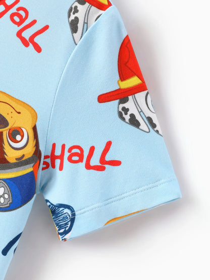 PAW Patrol Toddler Boy Rubble/Marshall 3-Piece Bamboo Pajama Set 2-in-1 Look for 4 Seasons (Snug-Fitting) Blue