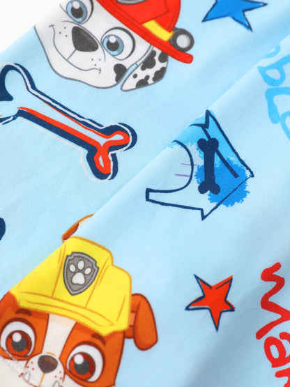 PAW Patrol Toddler Boy Rubble/Marshall 3-Piece Bamboo Pajama Set 2-in-1 Look for 4 Seasons (Snug-Fitting) Blue