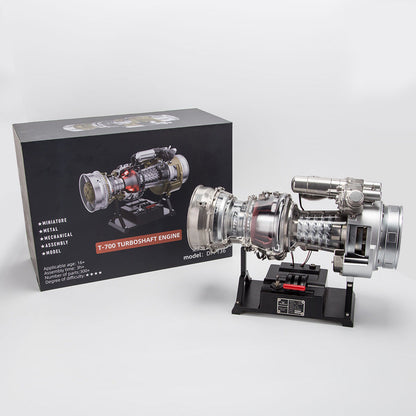 T700 Turboshaft Engine Model Kit that Works - Build Your Own Turboshaft Engine - TECHING 1/4 Metal Simulation Electric Military Helicopter Turboshaft Engine Model DM136