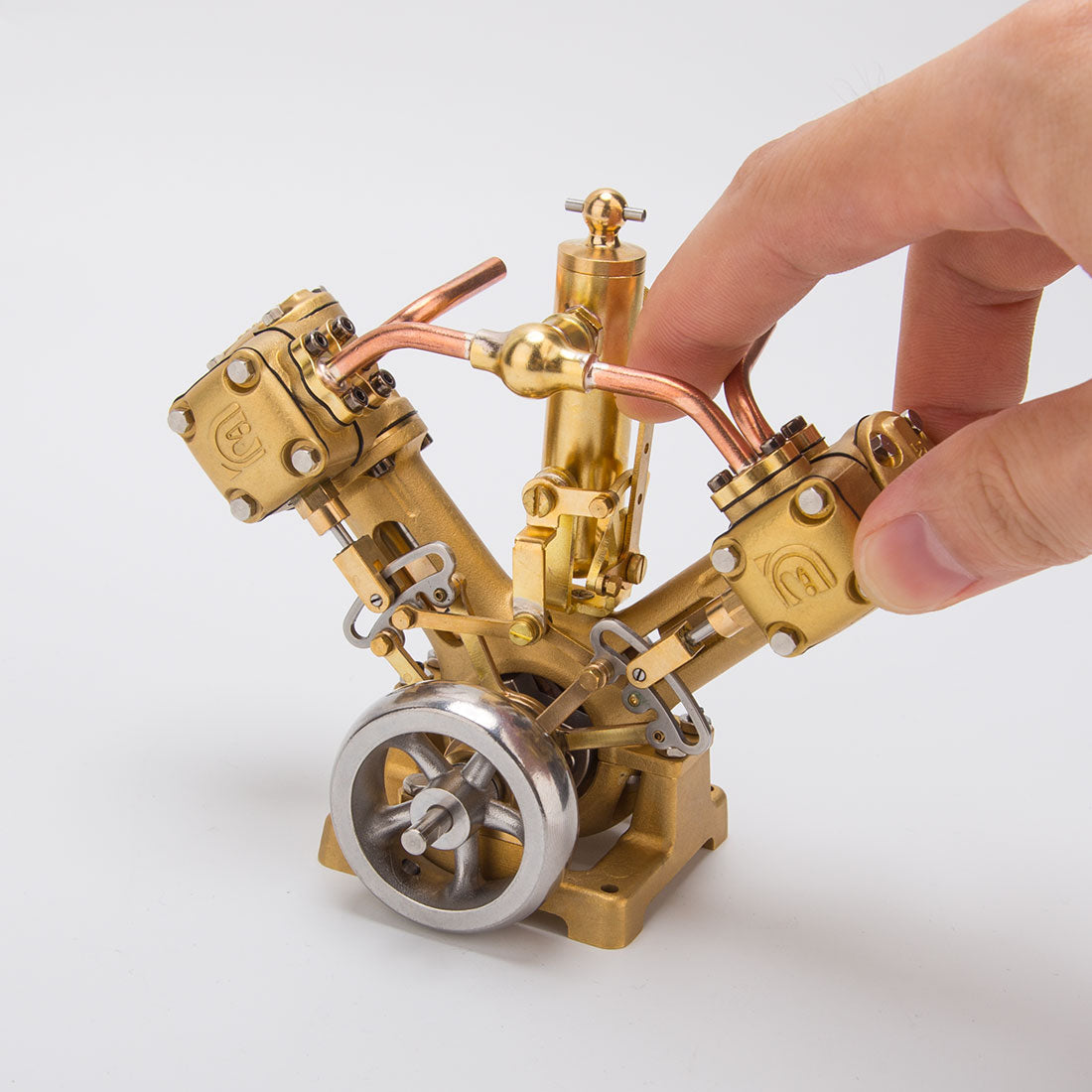 RW-V2 Mini V-Shape Double Cylinder Steam Engine Model for 70-130cm Steamship