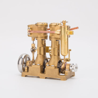 RW-L2 Retro Mini Inline Double Cylinder Steam Engine Model for 70-130cm Steamship