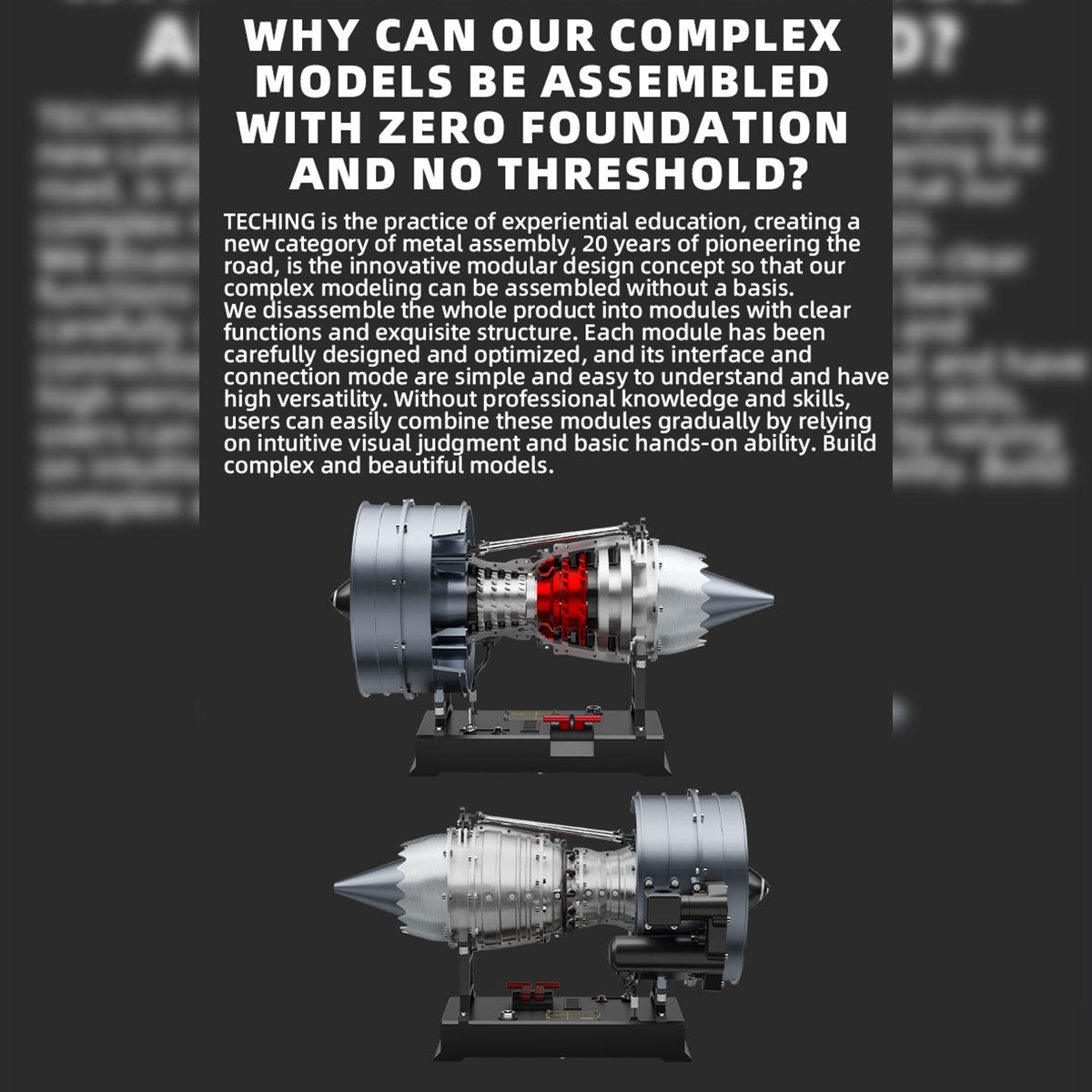 Turbofan Engine Model Kit that Works - Build Your Own Turbofan Engine - TECHING 1/12 Full Metal Dual-Spool Turbofan Engine Model Kit 300+PCS