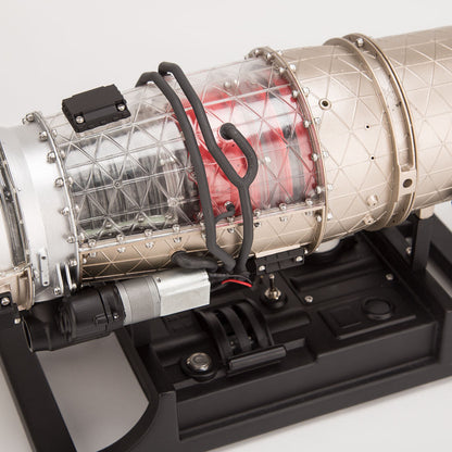 Turbofan Engine Model Kit that Works - Build Your Own Turbofan Engine - TECHING 1/10 Full Metal Electric Turbojet Engine Small Bypass Ratio Twin Rotor Aircraft Model DM135 600+Pcs