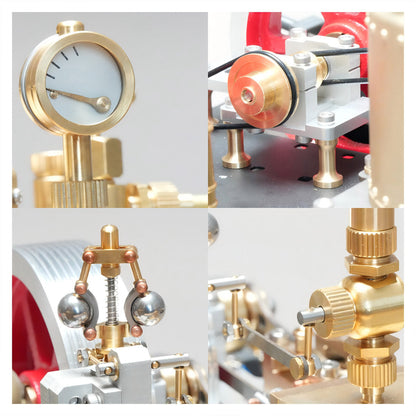 RETROL SE-03 Working Stationary Mill Steam Engine Model Kit with Boiler, Generator and Lamp Stand