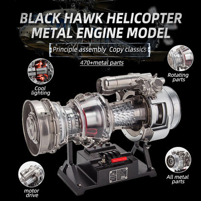 T700 Turboshaft Engine Model Kit that Works - Build Your Own Turboshaft Engine - TECHING 1/4 Metal Simulation Electric Military Helicopter Turboshaft Engine Model DM136