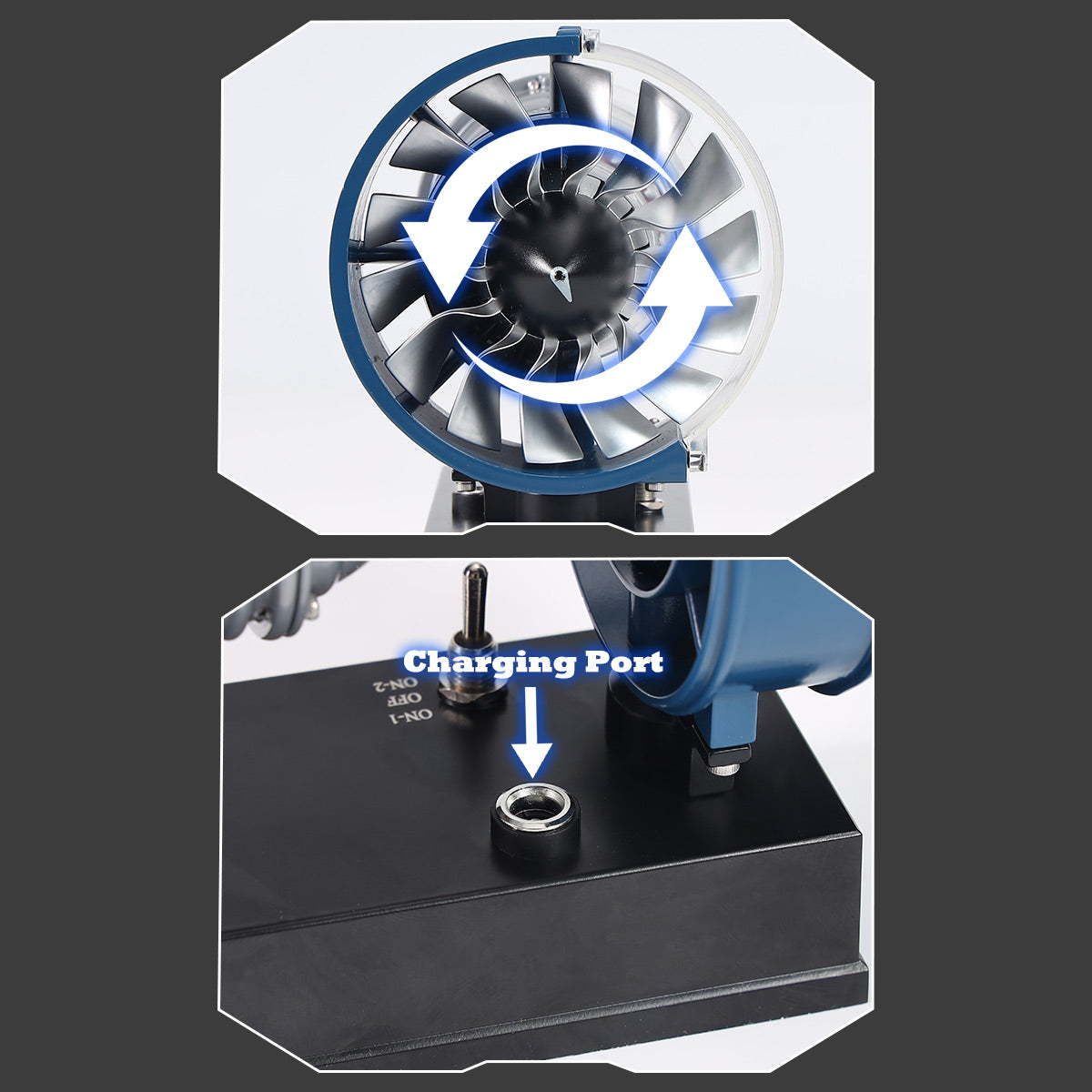 TECHING Mini Turbofan Engine Kit that Works - DIY Metal Electric Jet Engine with Visible Mechanics for STEM Education