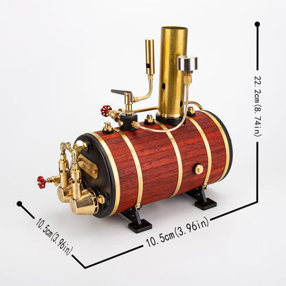 KACIO WS100L 850mL Horizontal Steam Boiler for Model Ship Steam Engine