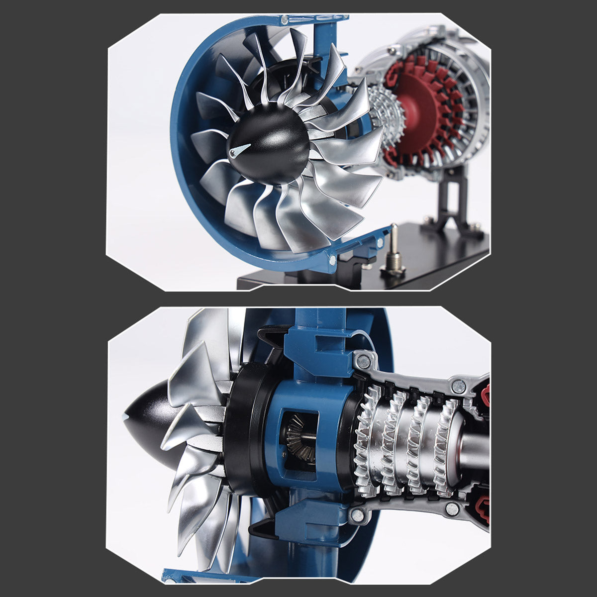TECHING Mini Turbofan Engine Kit that Works - DIY Metal Electric Jet Engine with Visible Mechanics for STEM Education