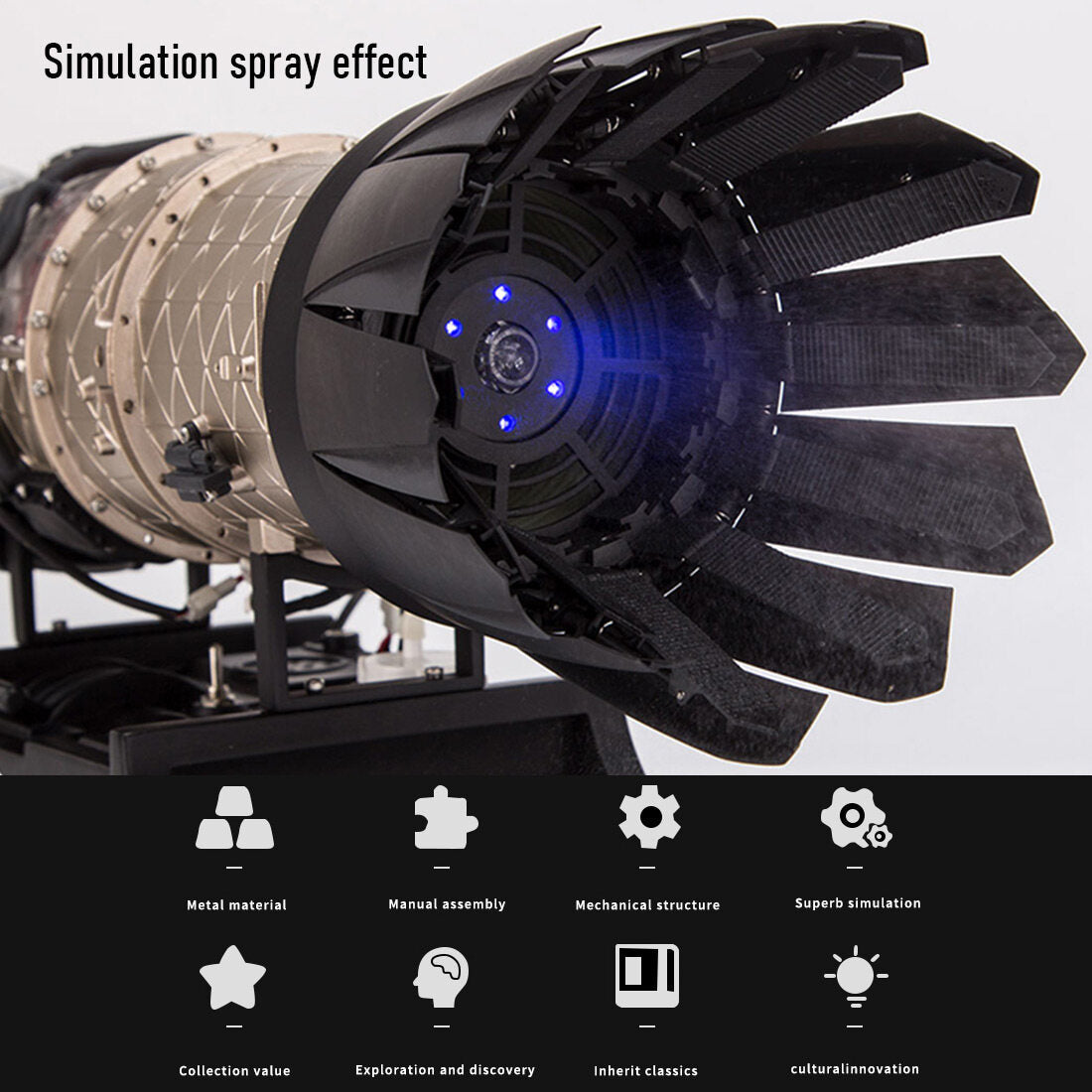 Turbofan Engine Model Kit that Works - Build Your Own Turbofan Engine - TECHING 1/10 Full Metal Electric Turbojet Engine Small Bypass Ratio Twin Rotor Aircraft Model DM135 600+Pcs