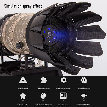 Turbofan Engine Model Kit that Works - Build Your Own Turbofan Engine - TECHING 1/10 Full Metal Electric Turbojet Engine Small Bypass Ratio Twin Rotor Aircraft Model DM135 600+Pcs