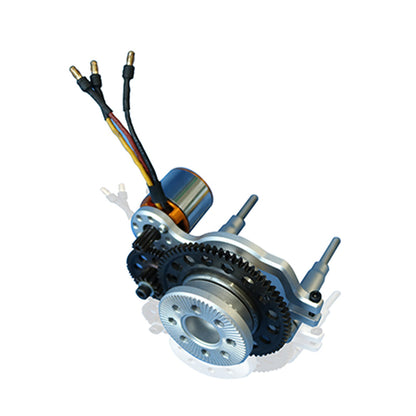 70cc Horizontally Opposed Twin-Cylinder Two-Stroke Air-Cooled Gasoline Engine Model with Electric Starter for Fixed-Wing RC Airplanes