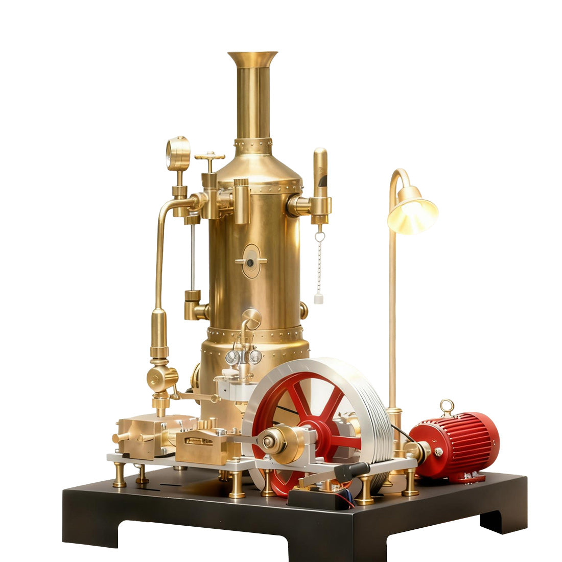 RETROL SE-03 Working Stationary Mill Steam Engine Model Kit with Boiler, Generator and Lamp Stand