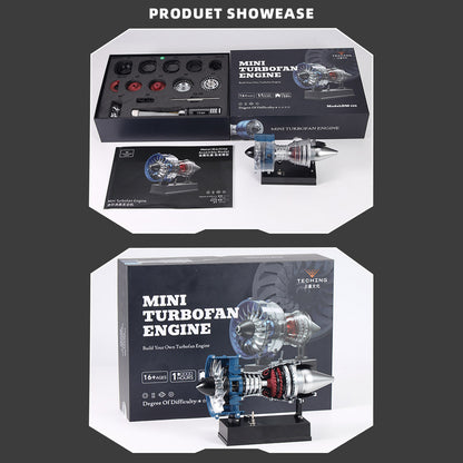 TECHING Mini Turbofan Engine Kit that Works - DIY Metal Electric Jet Engine with Visible Mechanics for STEM Education