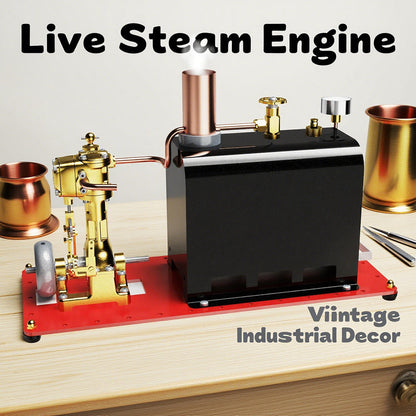 RW-BL1K Mini Reversible Reciprocating Single-Cylinder Live Steam Engine Kit with Boiler DIY Kit
