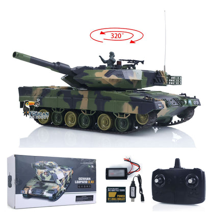 HengLong 3809 2.4GHz 1/24 RC Tank Leopard 2 A5 Remote Control Battle Tank Model BB Infrared Battle Spray Water Battery Radio
