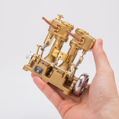 RW-L2 Retro Mini Inline Double Cylinder Steam Engine Model for 70-130cm Steamship
