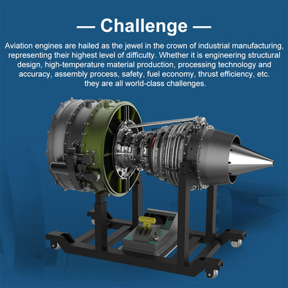 Turbofan Engine Model Kit that Works - Build Your Own Turbofan Engine - TECHING 1/10 Full Metal Dual-Spool Turbofan Engine Aircraft Jet Engine Model 1000+Pcs
