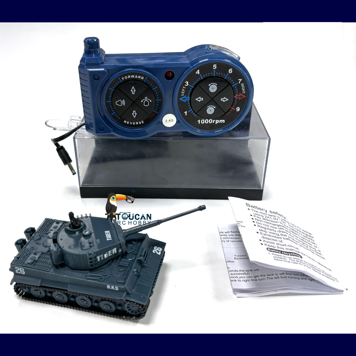 1:72 Ready to Run Mini Tank RC German Tiger Toy WW2 Battle Tank Easy Model 2.4G Painted and Assembled for Multiplayer Games