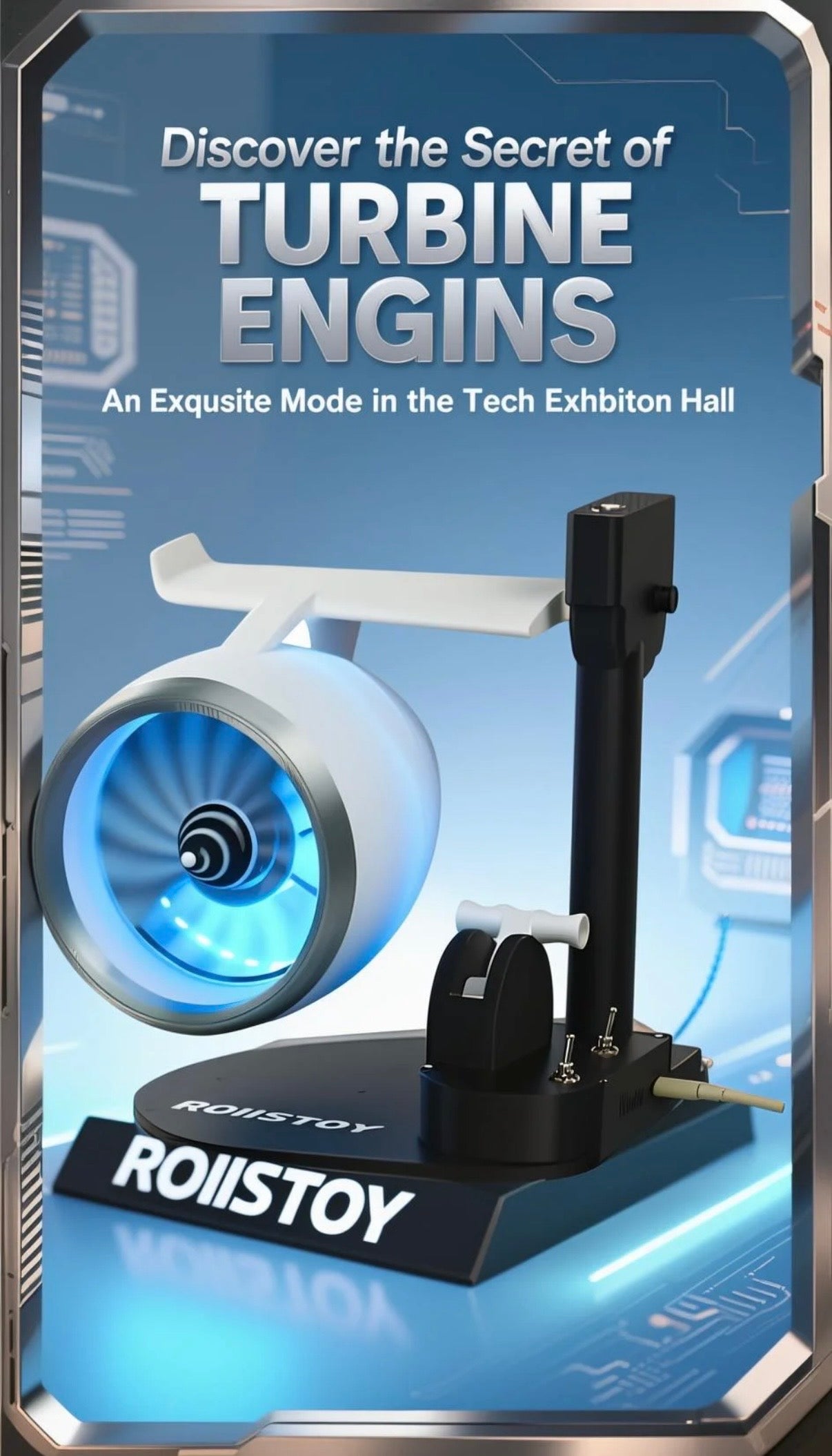 Turbo Jet Engine Desktop Fan High-Speed Cooling with Futuristic Design