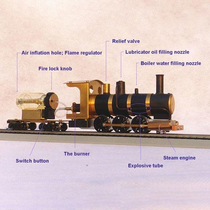 1:87 H0 Scale Live Steam Locomotive Model Train Engine with Steam Engine Boiler Fuel Tank