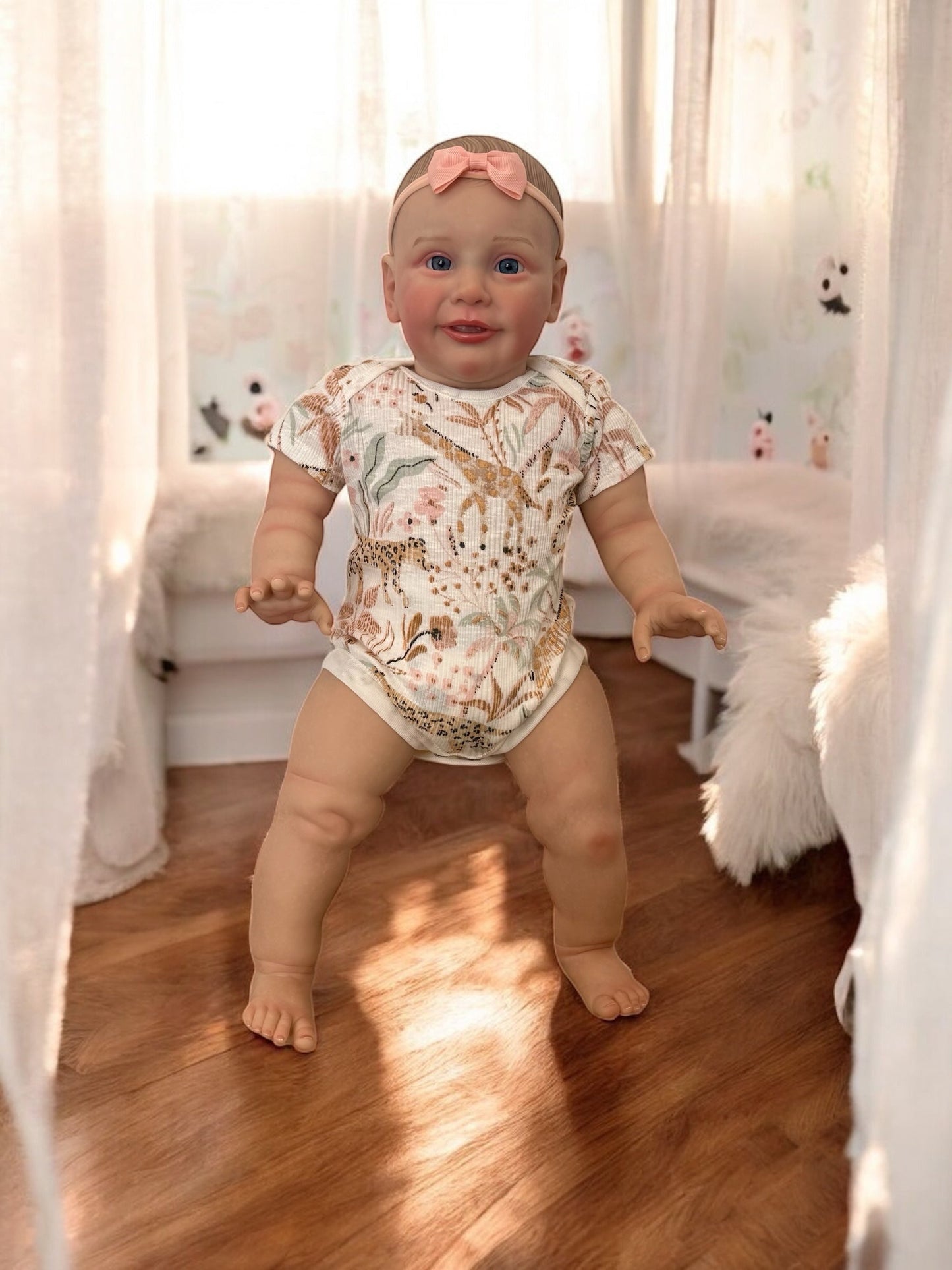 Posie – Open Eyed Standing Reborn Toddler Doll | Realistic Awake Girl – Crafted with Care in the UK
