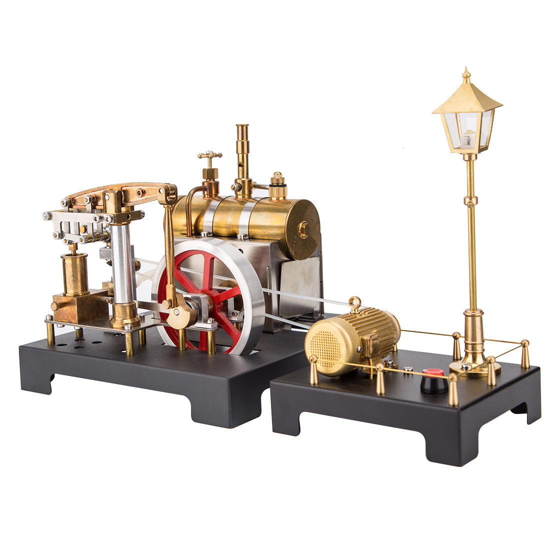 RETROL Full Metal Beam Engine Steam Engine Model Kit with Horizontal Boiler with Centrifugal Regulator Flyball