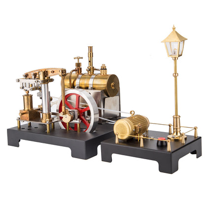 RETROL Full Metal Beam Engine Steam Engine Model Kit with Horizontal Boiler with Centrifugal Regulator Flyball
