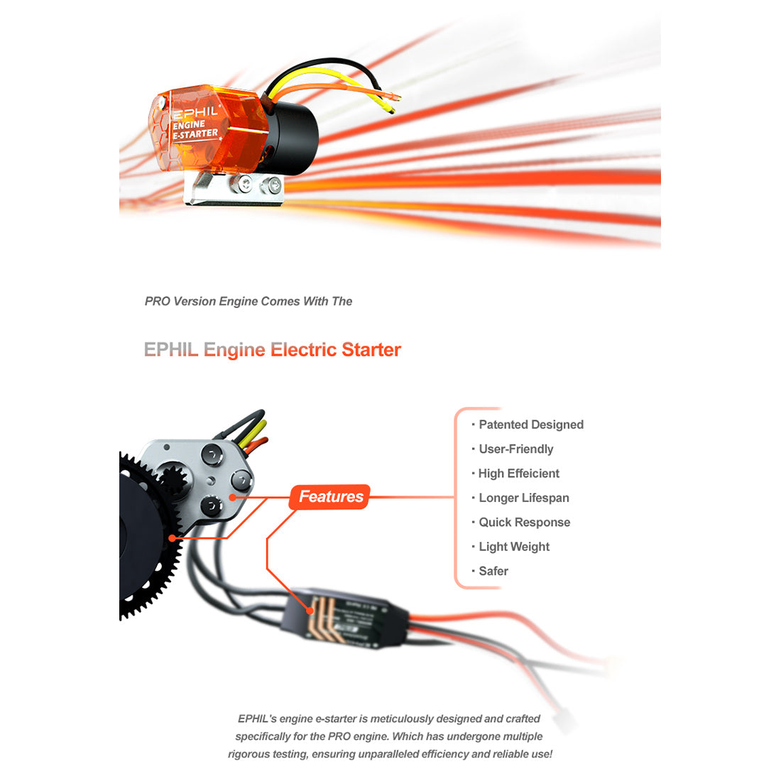 EPHIL XG-40cc-T Two-Stroke Twin-Cylinders Horizontally Opposed Gasoline Engine Model for Fixed-Wing Aircraft Models