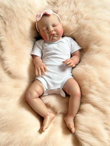 Asha – Closed Eyed Reborn Baby Doll | Realistic Newborn Girl – Crafted with Care in the UK