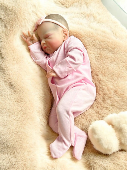 Asha – Closed Eyed Reborn Baby Doll | Realistic Newborn Girl – Crafted with Care in the UK