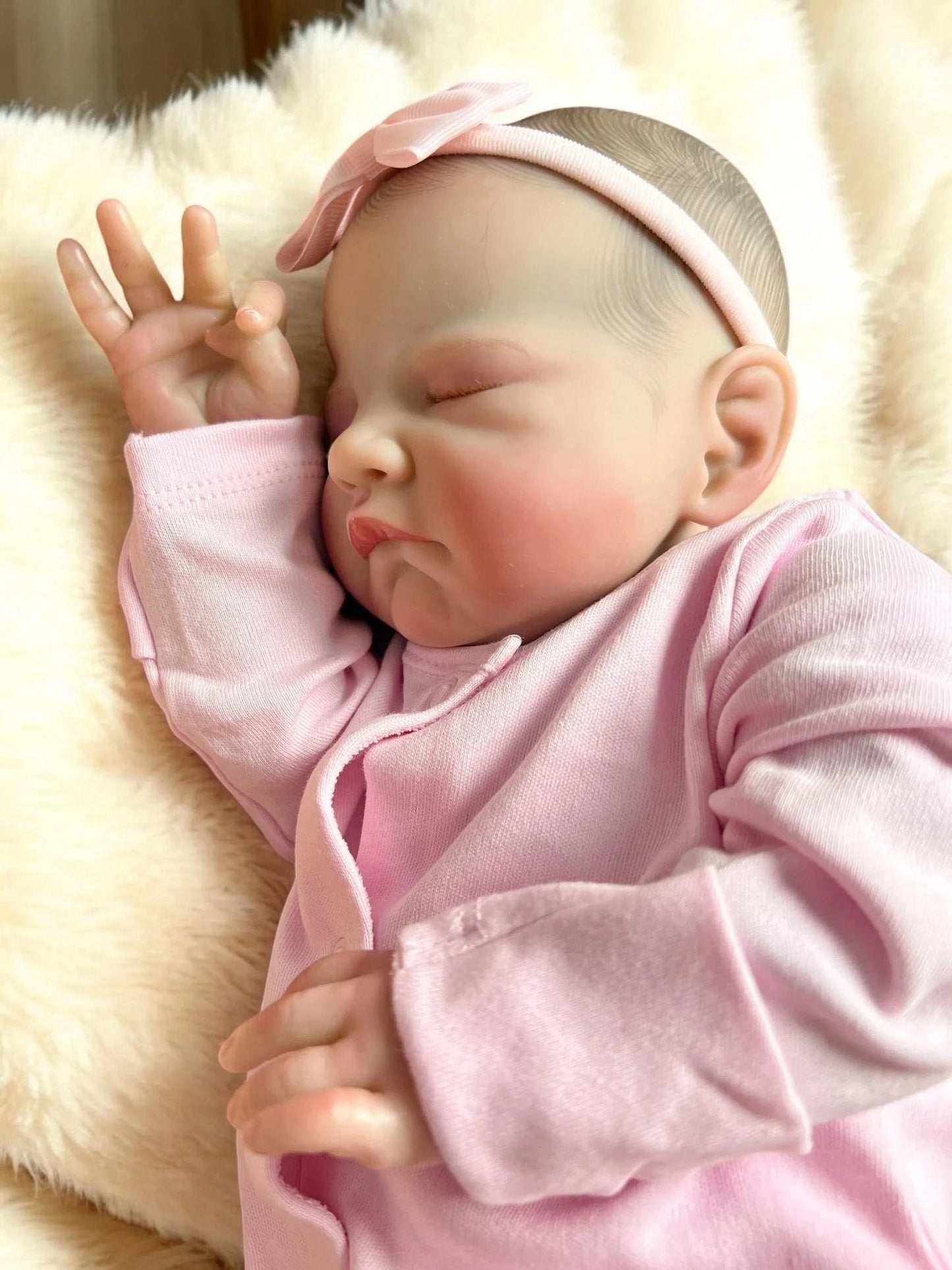 Asha – Closed Eyed Reborn Baby Doll | Realistic Newborn Girl – Crafted with Care in the UK