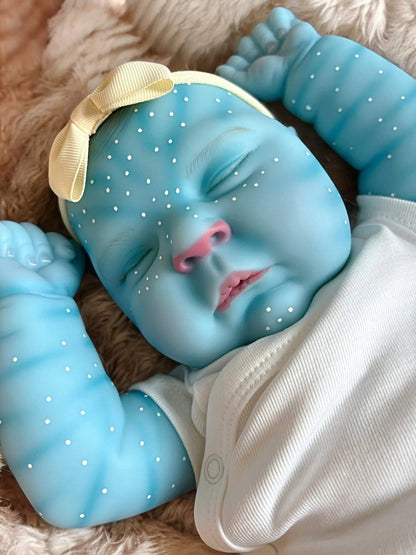 Navie – Fantasy Closed-Eyed Reborn Baby Doll | Avatar-Inspired Newborn Girl – Crafted with Care in the UK