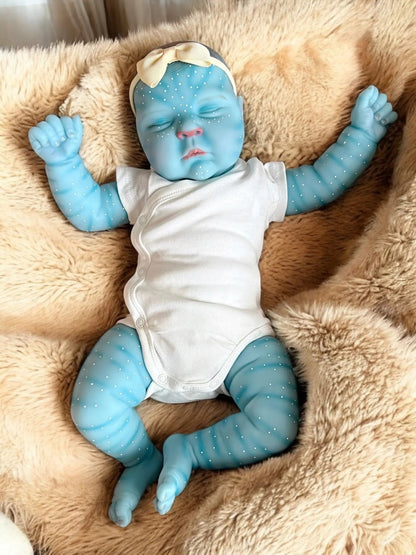 Navie – Fantasy Closed-Eyed Reborn Baby Doll | Avatar-Inspired Newborn Girl – Crafted with Care in the UK