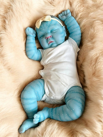 Navie – Fantasy Closed-Eyed Reborn Baby Doll | Avatar-Inspired Newborn Girl – Crafted with Care in the UK