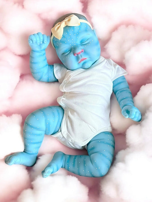 Navie – Fantasy Closed-Eyed Reborn Baby Doll | Avatar-Inspired Newborn Girl – Crafted with Care in the UK