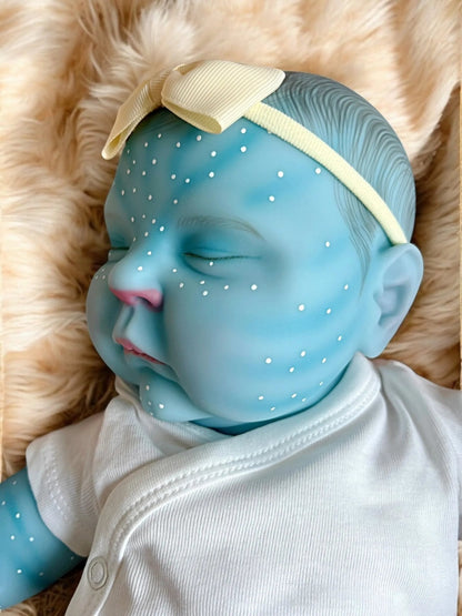 Navie – Fantasy Closed-Eyed Reborn Baby Doll | Avatar-Inspired Newborn Girl – Crafted with Care in the UK
