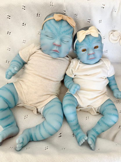 Navie – Fantasy Closed-Eyed Reborn Baby Doll | Avatar-Inspired Newborn Girl – Crafted with Care in the UK