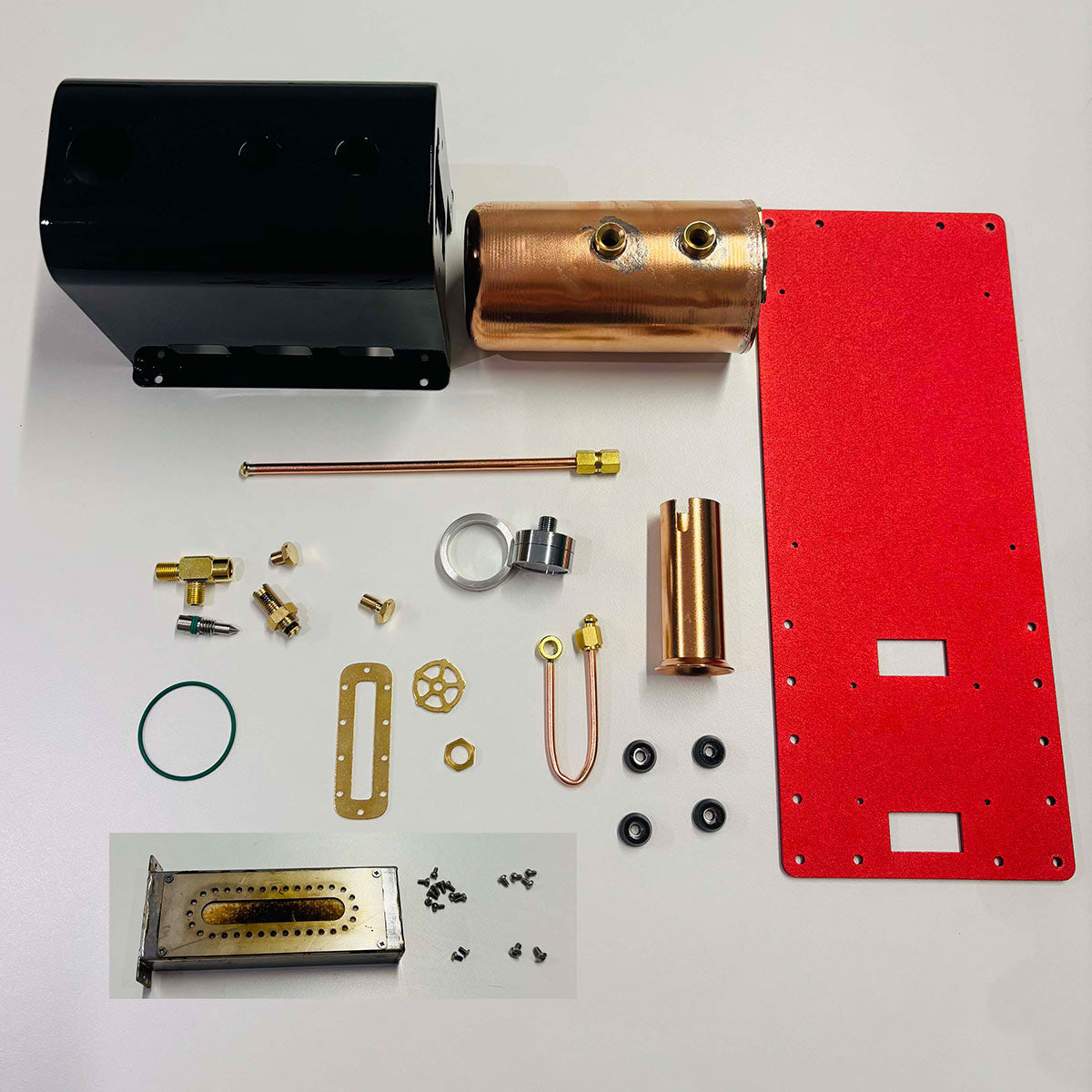 RW-BL1K Mini Reversible Reciprocating Single-Cylinder Live Steam Engine Kit with Boiler DIY Kit