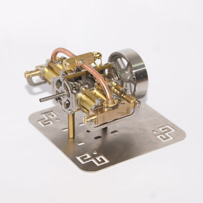 Mini 4 Cylinders Horizontally Opposed Steam Engine Model without Boiler for Model Ship Gift Collection - Enginediy