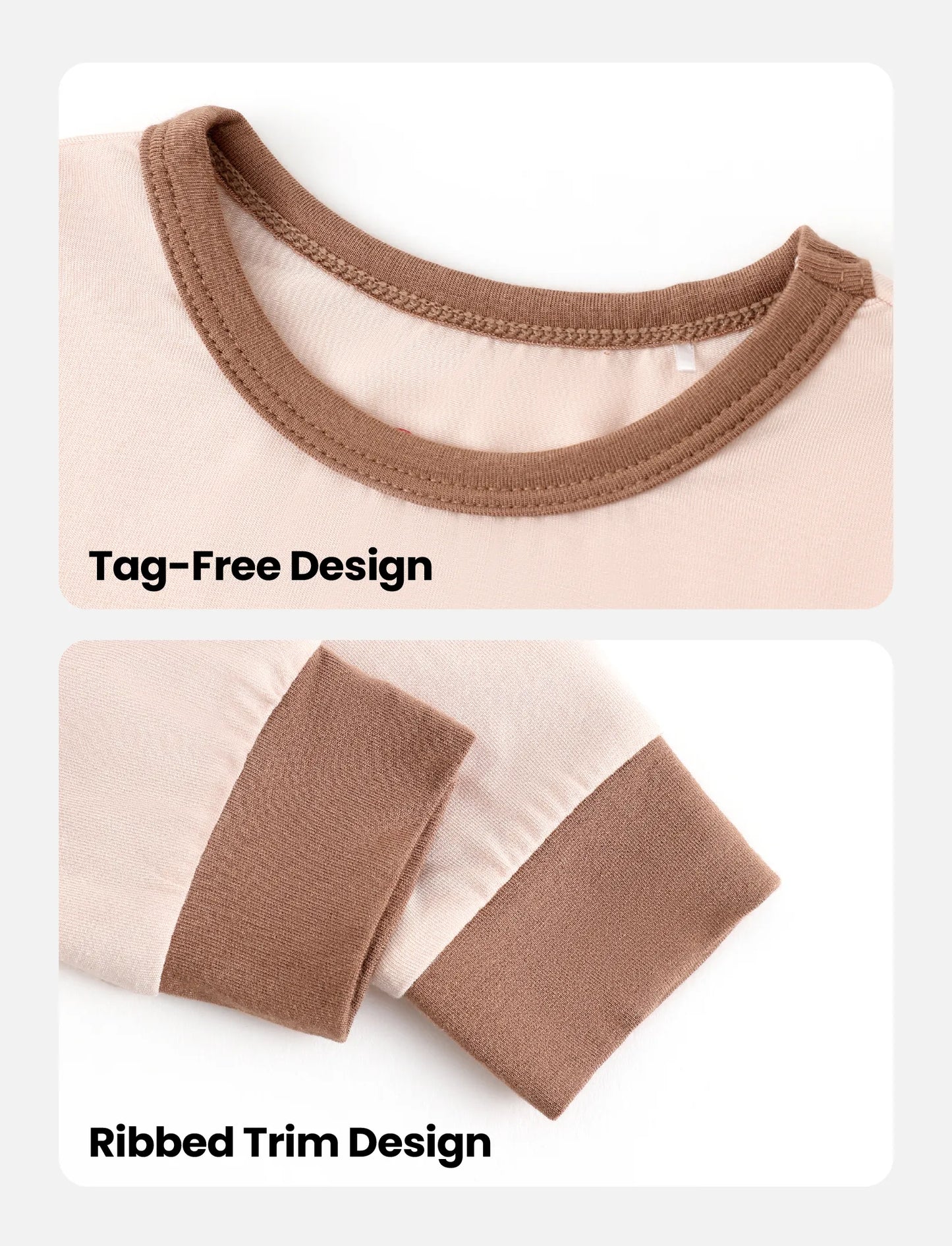 Baby 2-piece Tencel Modal Pajamas Set for Girls / Boys ( Snug-Fitting ) Apricot