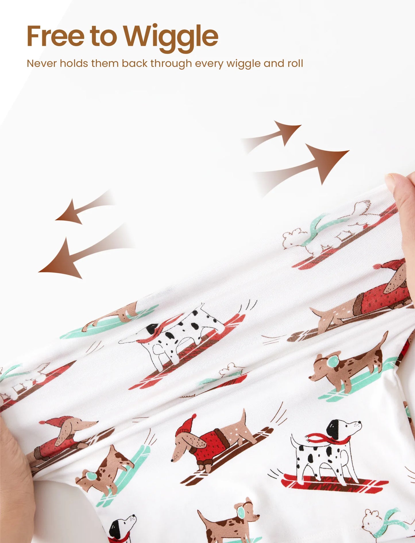 Toddler / Kids Christmas / Halloween Pajamas 3-Piece Bamboo Pajama Set 2-in-1 Look for 4 Seasons (Snug-Fitting) White