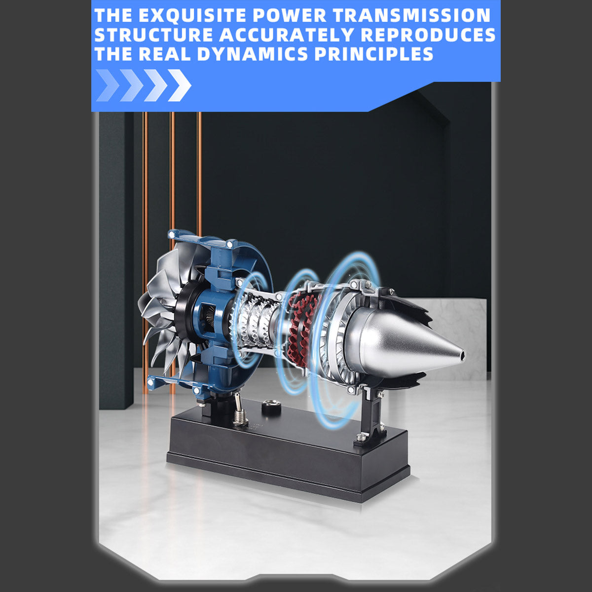 TECHING Mini Turbofan Engine Kit that Works - DIY Metal Electric Jet Engine with Visible Mechanics for STEM Education