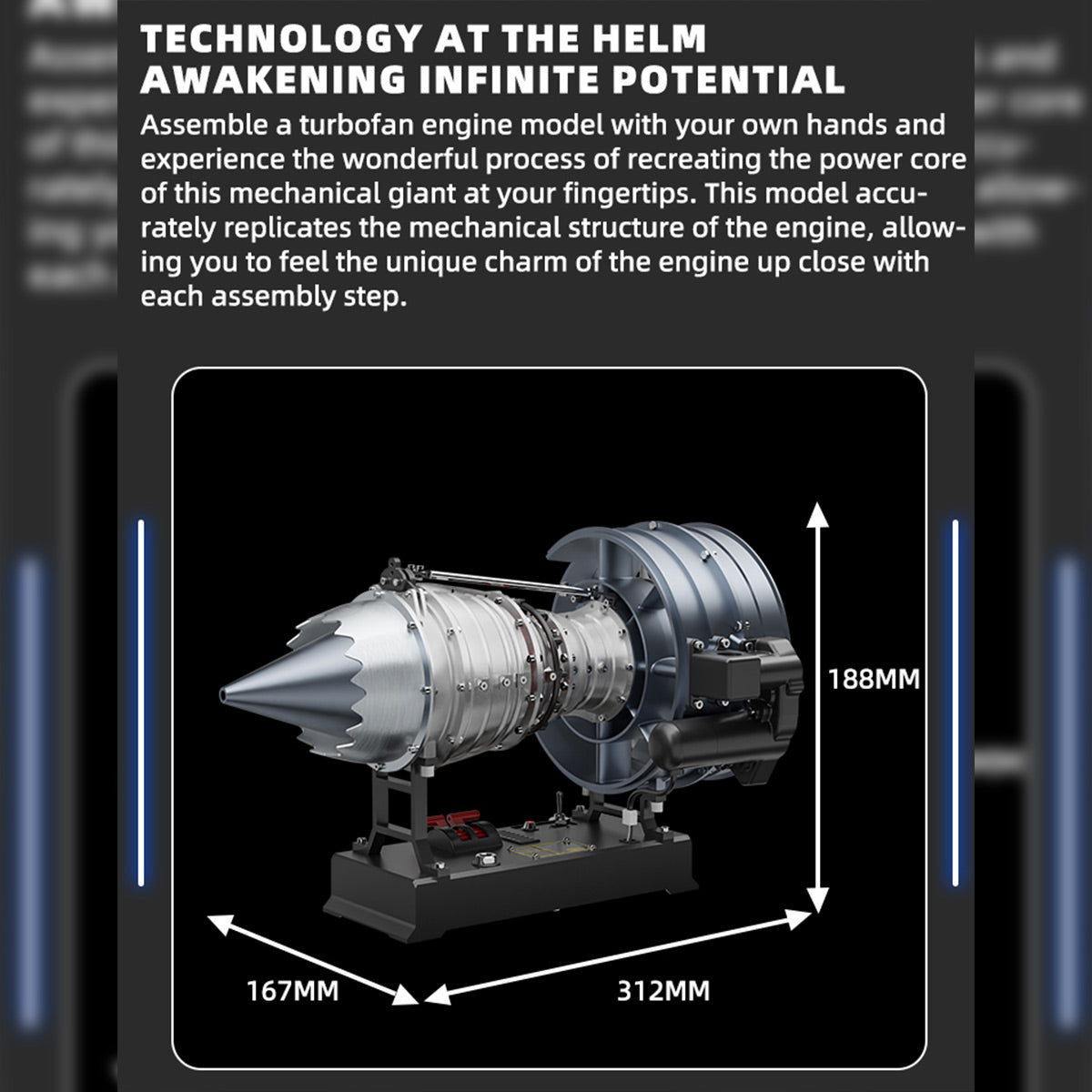 Turbofan Engine Model Kit that Works - Build Your Own Turbofan Engine - TECHING 1/12 Full Metal Dual-Spool Turbofan Engine Model Kit 300+PCS