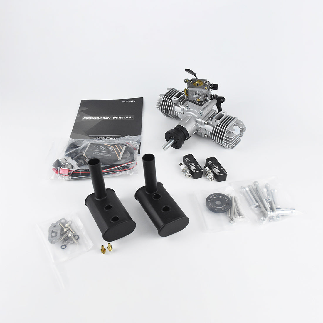 EPHIL XG-40cc-T Two-Stroke Twin-Cylinders Horizontally Opposed Gasoline Engine Model for Fixed-Wing Aircraft Models