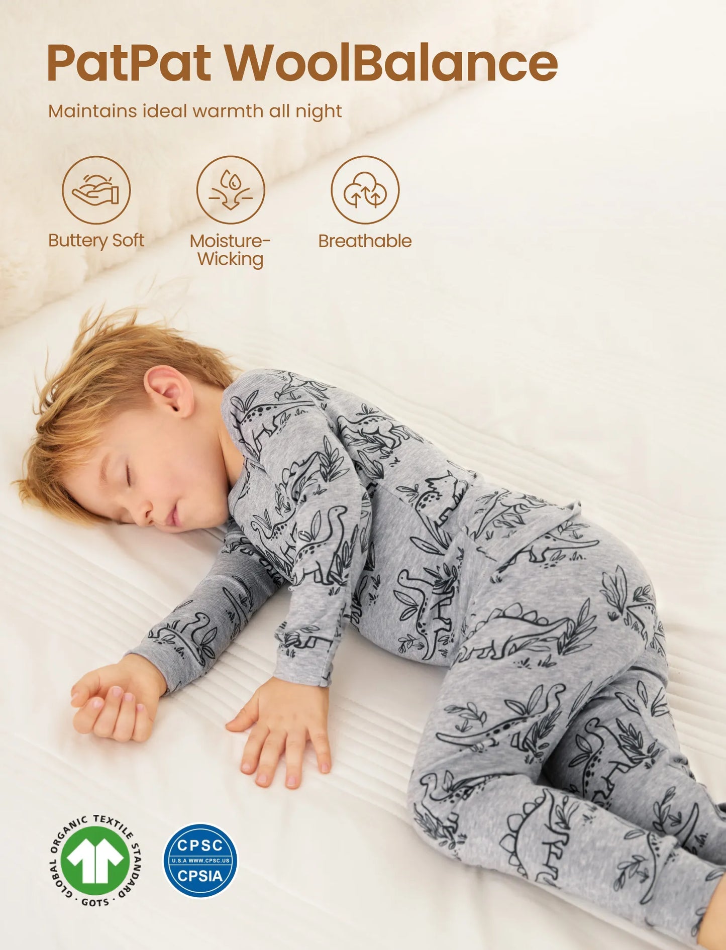 Toddler / Kids 2-piece Pajamas With Animal Print ( Snug-Fitting ) Grey